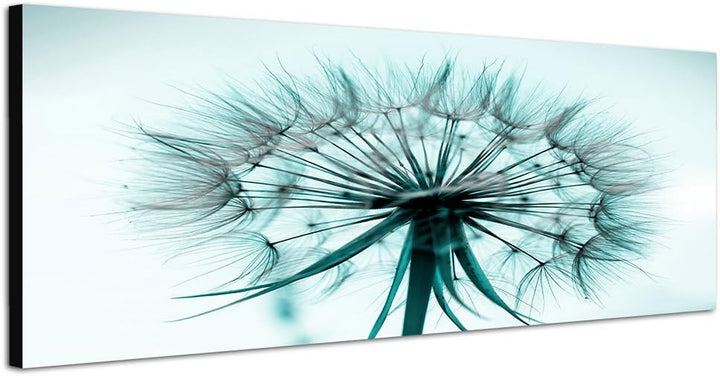 Paul Sinus Art Panoramabild auf Leinwand und Keilrahmen 150x50cm Pusteblume Löwenzahn Grossaufnahme