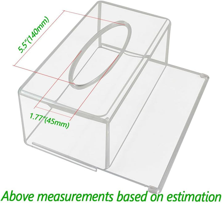 Quadratische transparente Acryl-Taschentuchbox, Box-Abdeckungen, rechteckig, Badezimmer-Gesichts-Ser