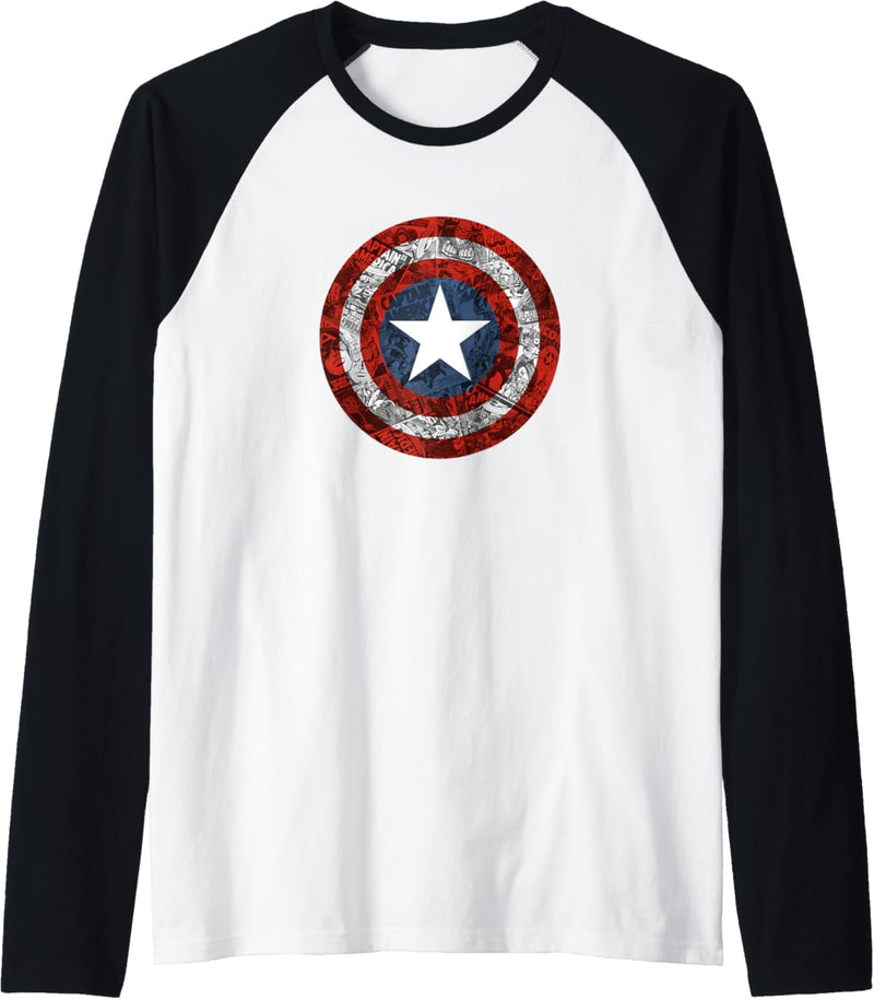 Marvel Captain America Avengers Shield Comic Raglan