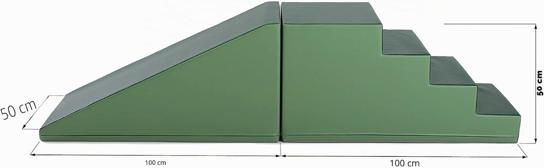 IGLU Rutsche Set XXL Softbausteine Schaumstoffbausteine Riesenbausteine (Green) Grün, Grün