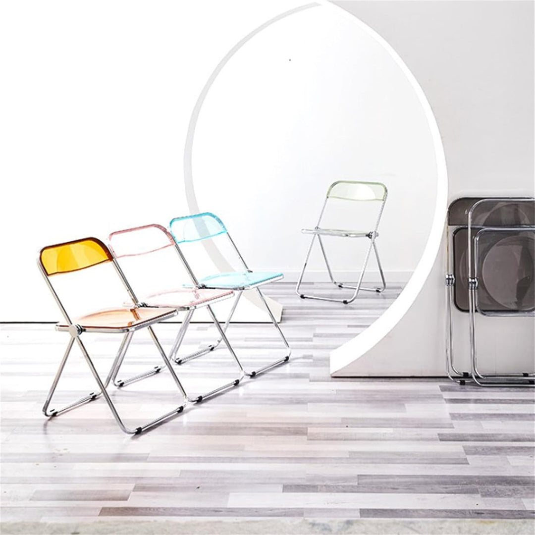 homewell Esszimmerstühle 1er Set, Alek-Klappstühle mit Chromrahmen Stilvoll, Luxus Transparenter Kla