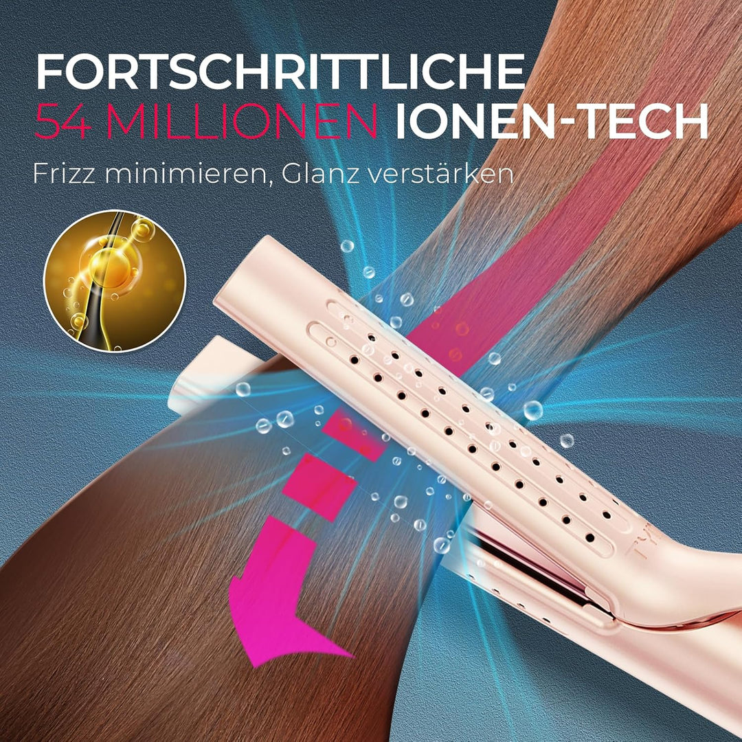 TYMO Airflow Glätteisen Locken und Glätten - Ionen Haarglätter und Lockenstab 2 in 1 für Schnell Glä