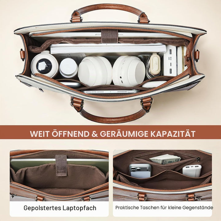 Shrrie Laptop Tasche für Frauen,Wasserdichte Arbeitstasche Laptop Tote Bag,Aktentasche mit Tasche Be