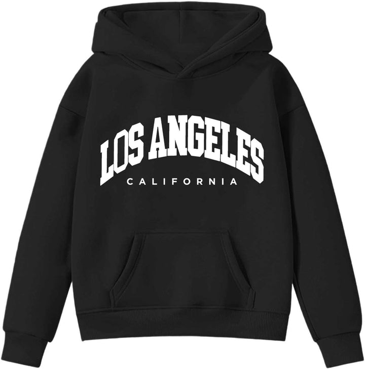Oversized Kapuzenpullover Für Mädchen Los Angeles Buchstaben Druck Langarmshirt Pullover Sweatshirt