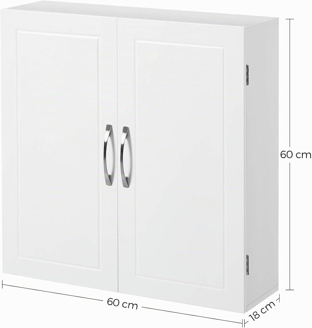 VASAGLE Badezimmerschrank, Badschrank, wandmontiert, 18 x 60 x 60 cm, Wandschrank mit verstellbaren