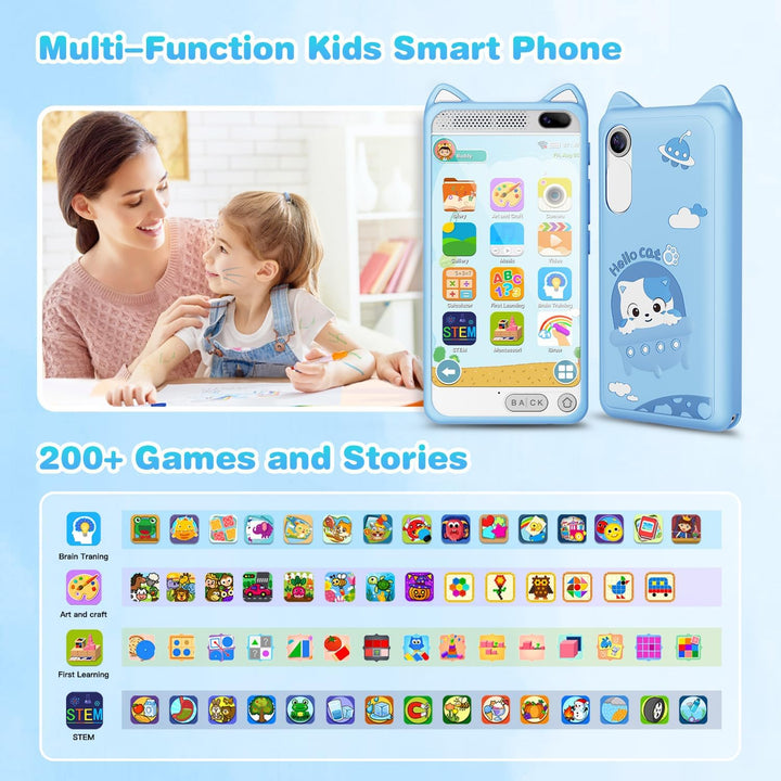Kinder Handy 3.97 Zoll Touchscreen Lernspielzeug für Kleinkinder, 2000mA Hohe Kapazität Kinder Kamer