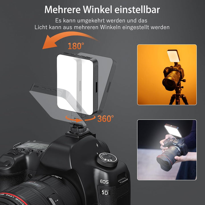 VRIG FD-128 Selfie Licht Handy, 128LED wiederaufladbare kalte Boot Clip1/4 Schraubenlöcher, 3000K–65