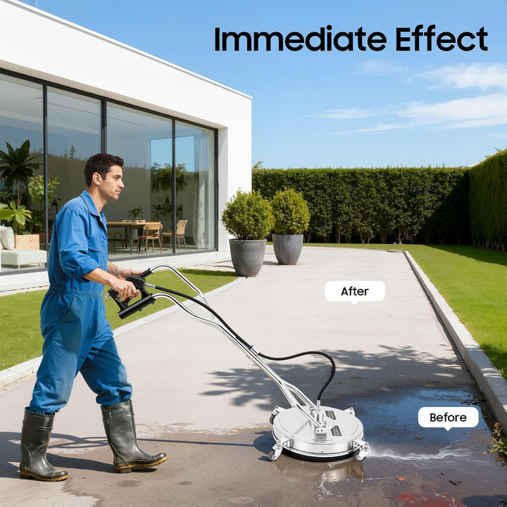 4500PSI 20 Zoll Edelstahl Scheibenreiniger handgeführt Hochdruck Oberflächenreiniger 25° Doppeldüse