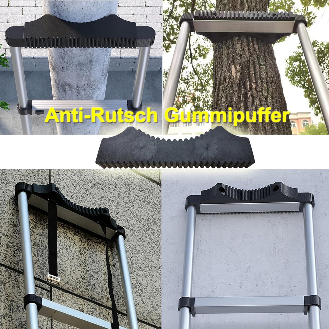 Hooha Aluminium Teleskopleiter 5,1M mit Anti-rutsch Gummipuffer Ausziehleiter Telescopic Ladder Bela