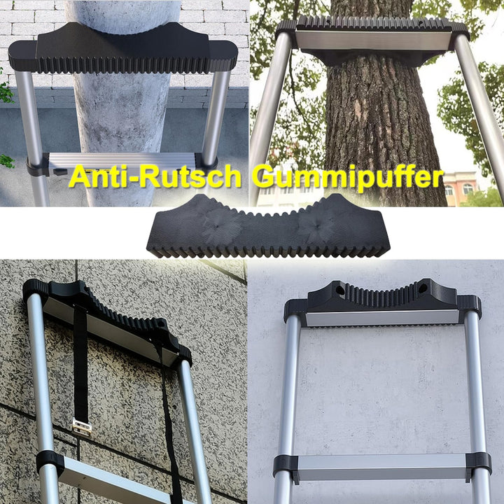 Hooha Aluminium Teleskopleiter 5,1M mit Anti-rutsch Gummipuffer Ausziehleiter Telescopic Ladder Bela