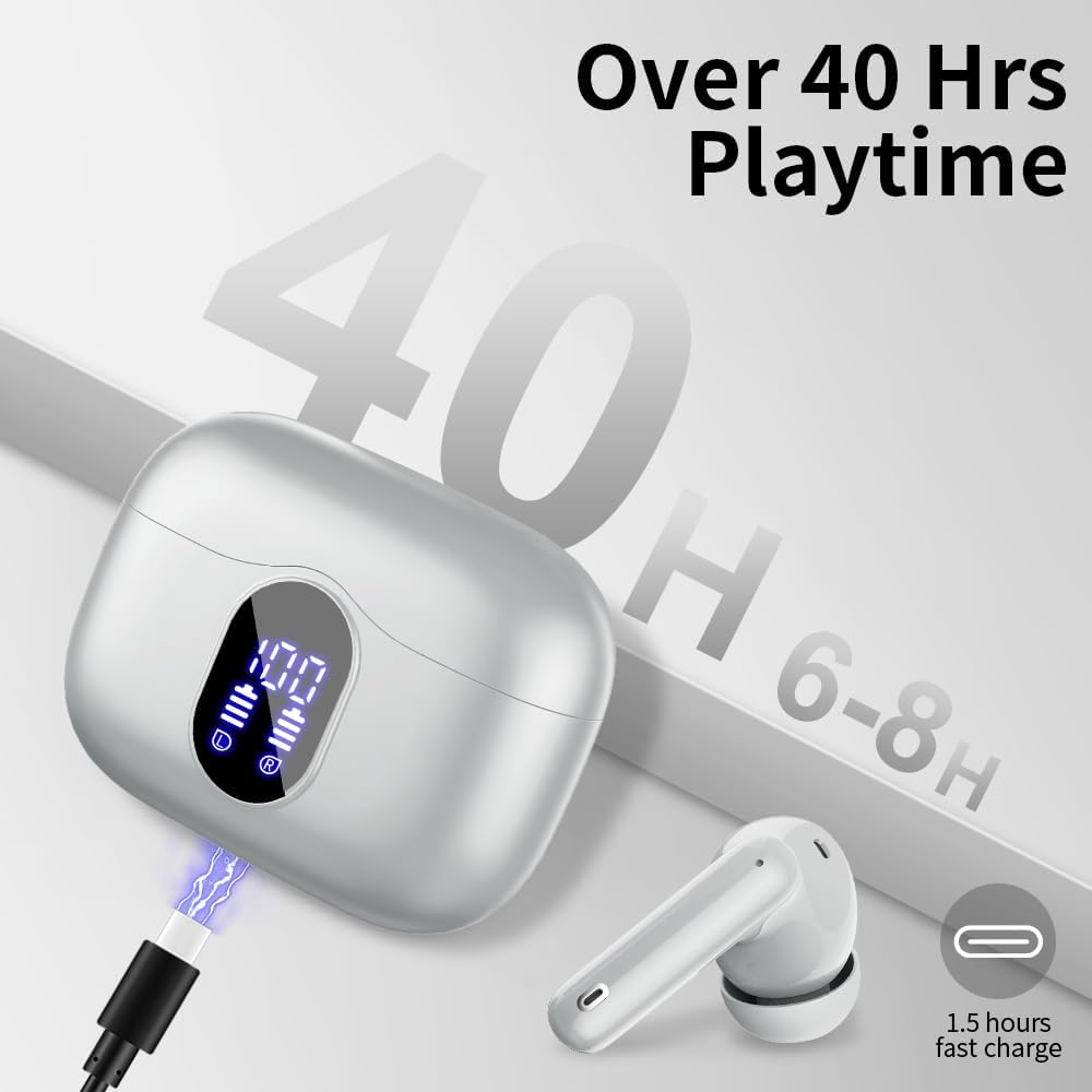 Btootos Bluetooth Kopfhörer, Kopfhörer Kabellos Bluetooth 5.4 Sport In Ear Kopfhörer mit 4 Mikrofon,
