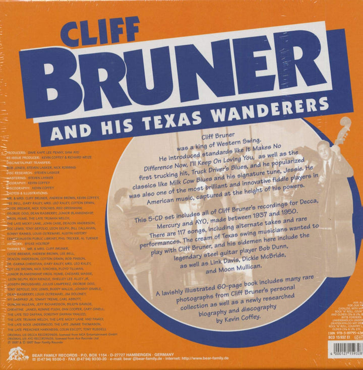 Cliff Bruner and His Texas Wanderers, Audio-CD