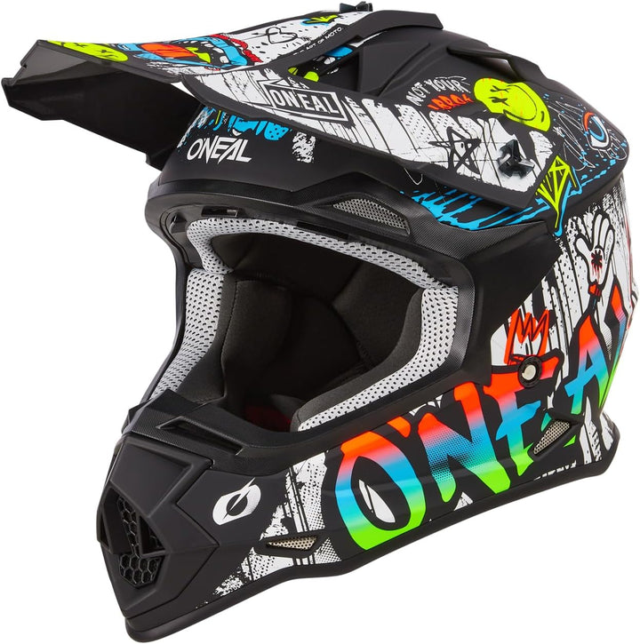 O'NEAL Unisex – Erwachsene 2srs Helmet Glitch V.23 Helm L Schwarz/Weiss, L Schwarz/Weiss
