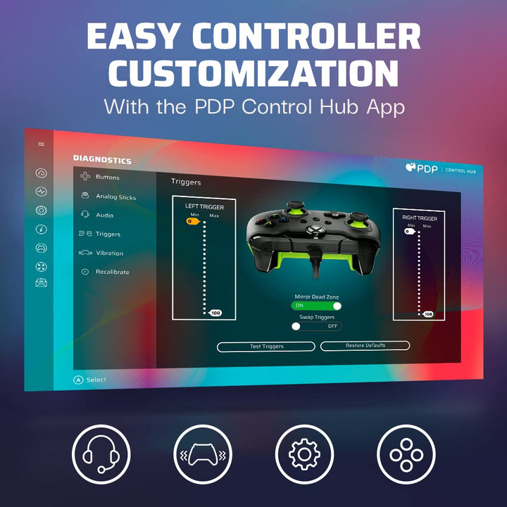 PDP verkabelt Controller Electric Schwarz für Xbox Series X|S, Gamepad, verkabelt Video Game Control