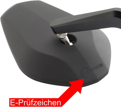 Area1 Styling Set - Motorrad Lenkerenden Spiegel Set e-geprüft + Gewindeabdeckung + Lenkergriffe. Ko