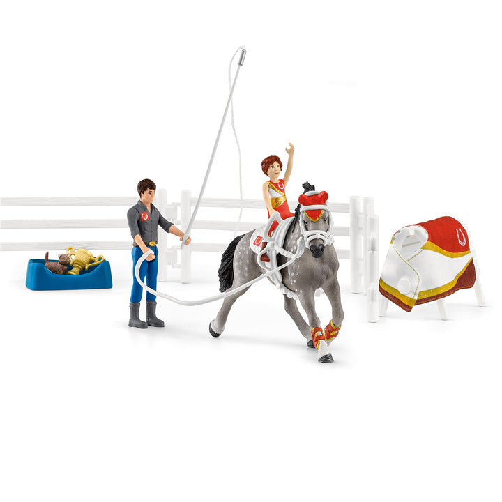 Schleich 42443 Horse Club Mia's vaulting set, 6.6 x 24.5 x 19 cm Single Standardverpackung, Single S