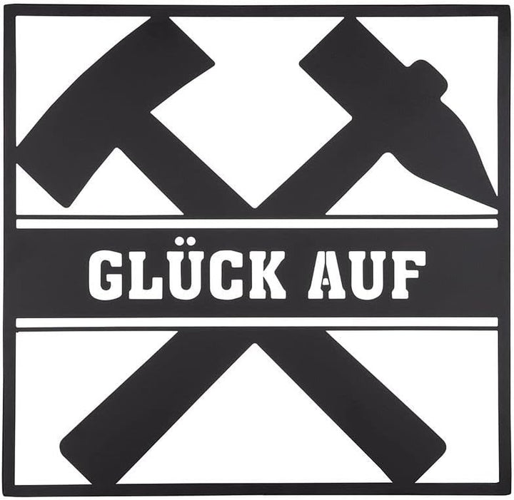 Megafuchs Wanddekoration Wandrelief Ruhrpott GLÜCK AUF Wandrelief Wanddekoration Metallbild Zeche Ge