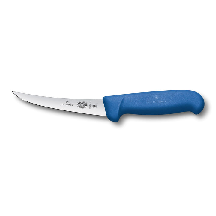 Victorinox Fibrox Ausbeinmesser, Scharfes Küchenmesser für Fleisch und Fisch, 12 cm, Gebogene Klinge