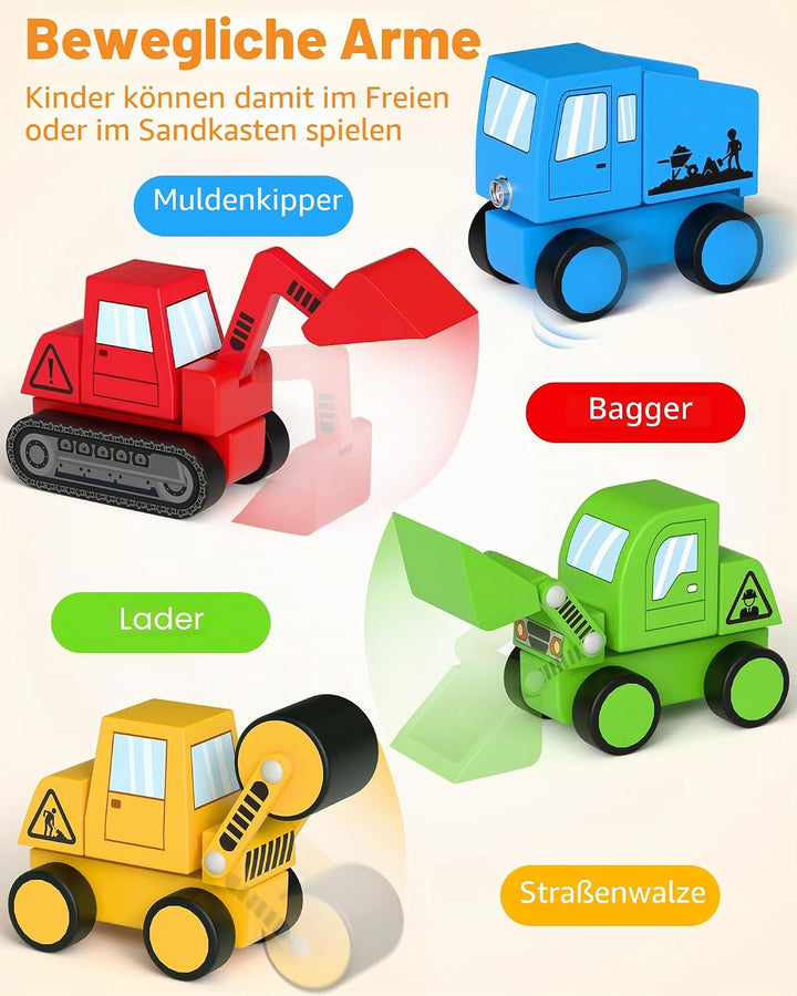 Coogam Take Apart Construction Truck Spielzeug für Kleinkinder, Snap Together Engineering Car Buildi