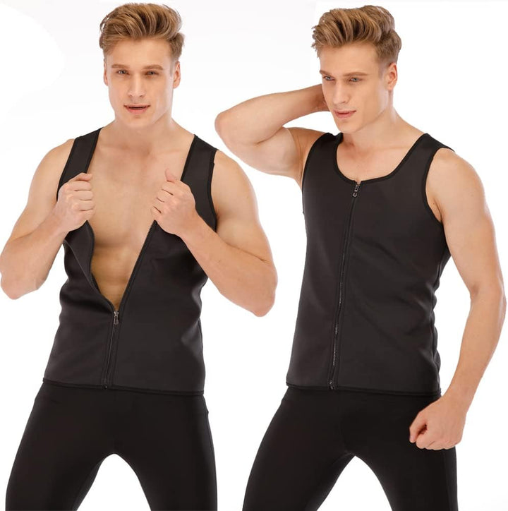 FEimaX Herren Sauna Schweiss Weste Taille Trainer Fitness Abnehmen Shapewear Trainingsanzug Schwitzw