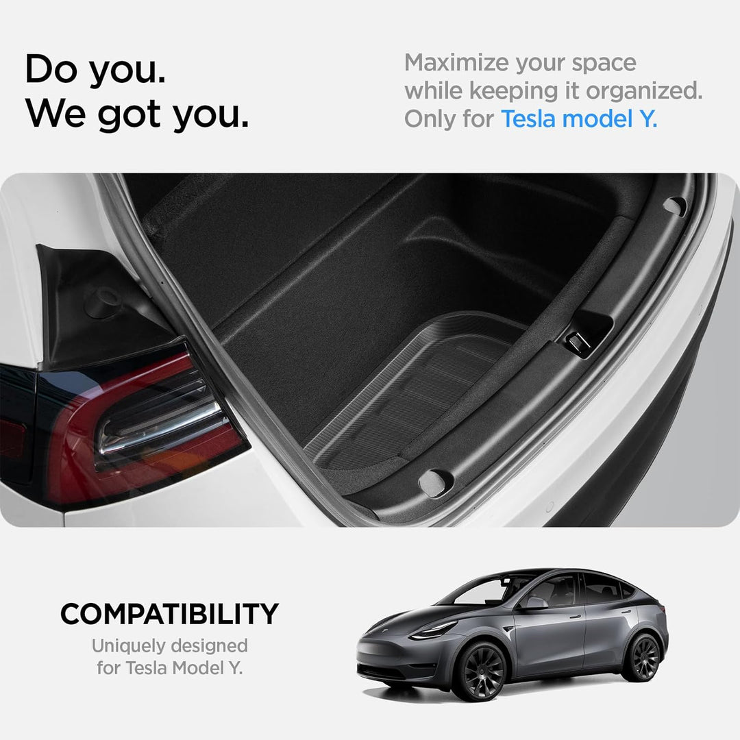 Spigen Tesla Model Y (~2024) Hintere Kofferraummatte für Aufbewahrung, Stossfestes XPE-Material zum