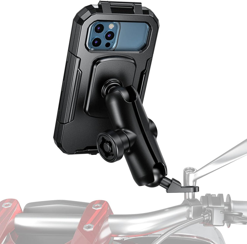 Wasserdicht IP67 Motorrad 1" Ball Phone Mount-iMESTOU Fahrrad Mobilhalterung mit Anti Diebstahl Dopp