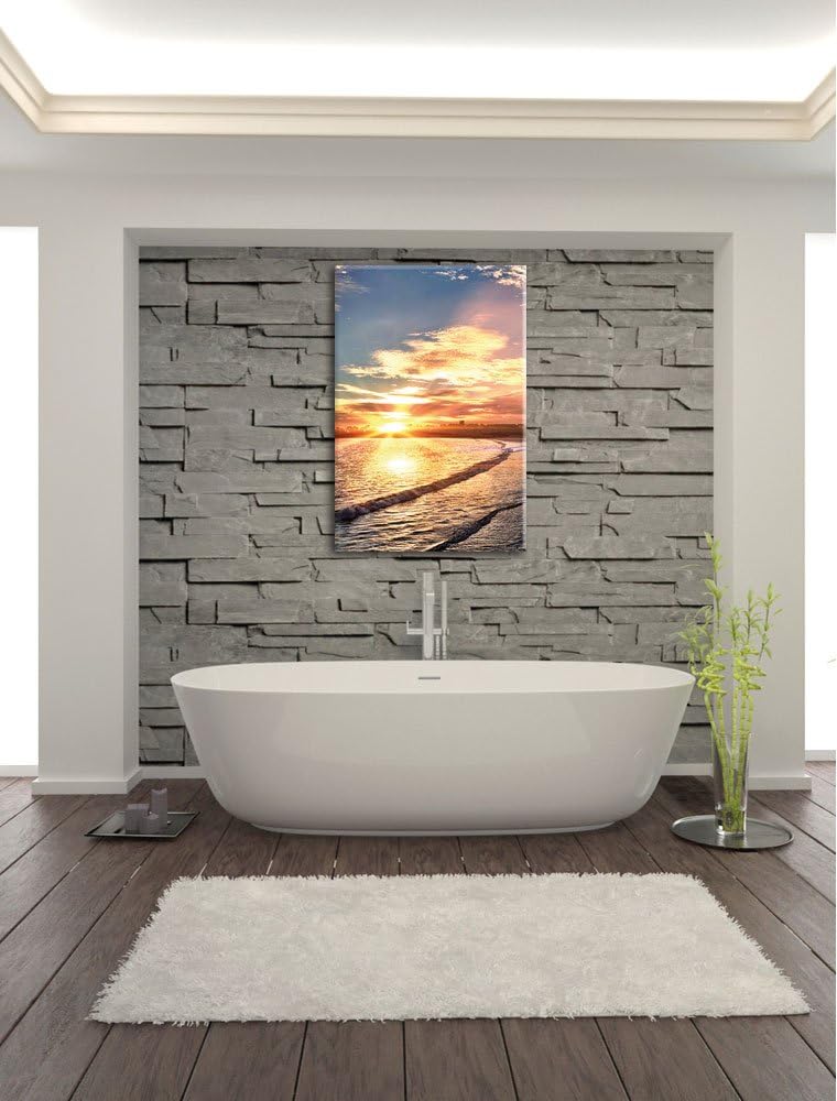 Los Angeles Beach, Format: 100x70 auf Leinwand, XXL riesige Bilder fertig gerahmt mit Keilrahmen, Ku