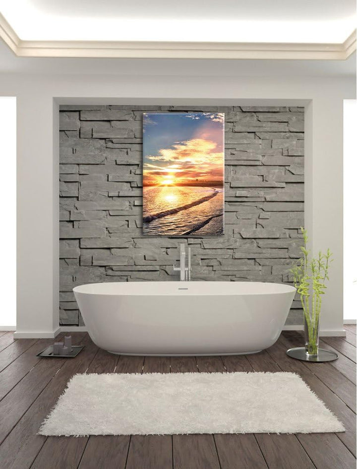 Los Angeles Beach, Format: 100x70 auf Leinwand, XXL riesige Bilder fertig gerahmt mit Keilrahmen, Ku