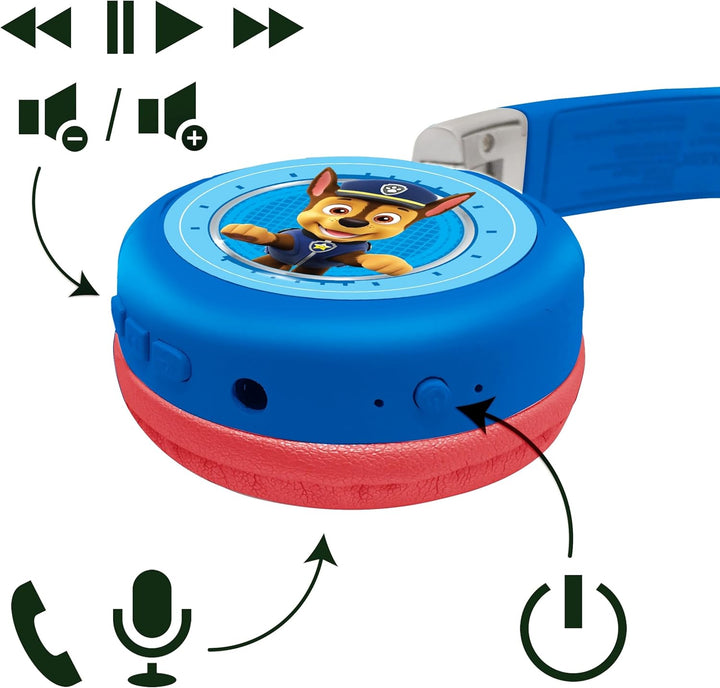 Lexibook - Paw Patrol 2-in-1-Bluetooth-Kopfhörer für Kinder - Stereo Wireless Wired, Kindersicher fü