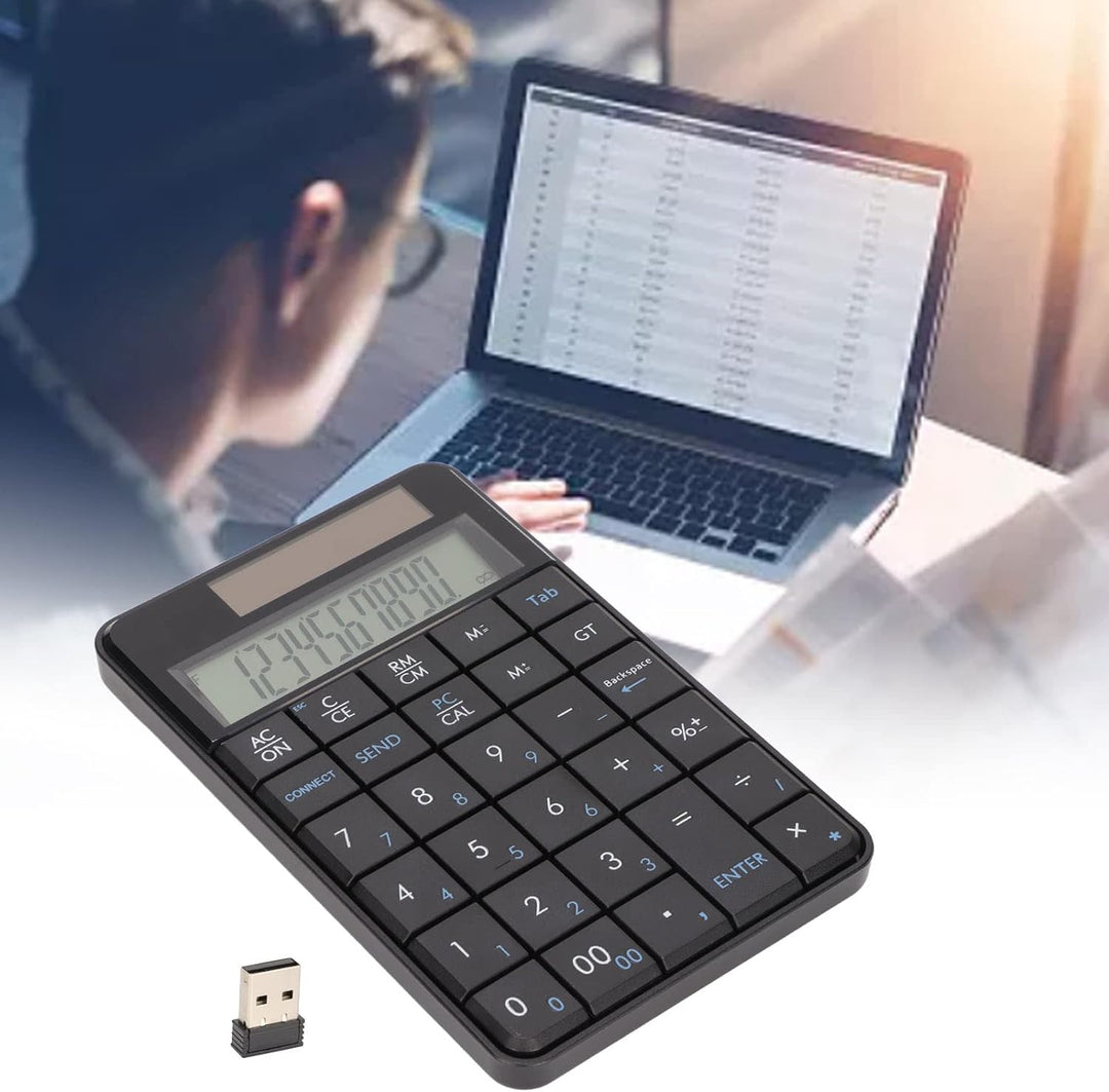 Annadue 2 in 1 Kabelloses Keypad mit Taschenrechner, 29 Tasten 2.4G Kabellos Nummernblock Ziffernblo
