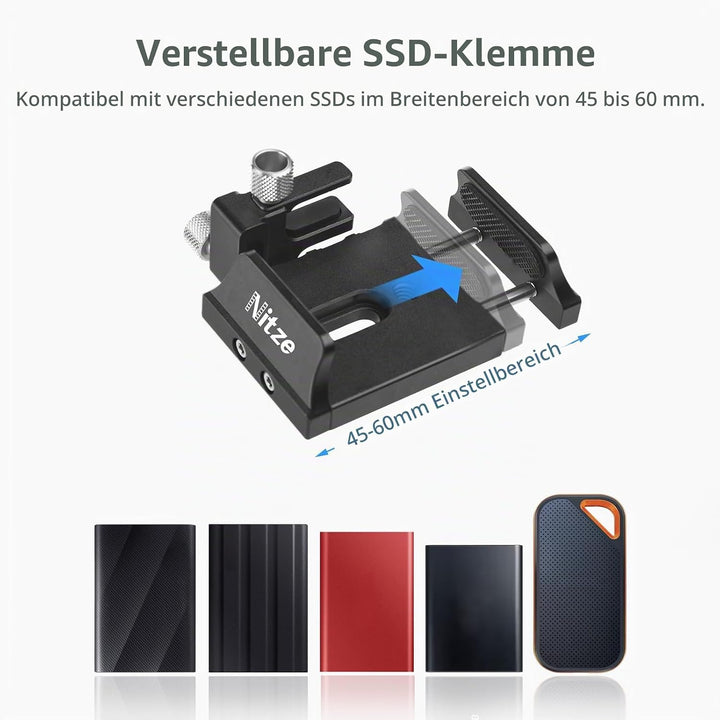 Nitze Universal SSD-Halter für Samsung T5 / T7 / T7 Shield / T9 SSD und SanDisk SSD, T5/T7 SSD-Halte