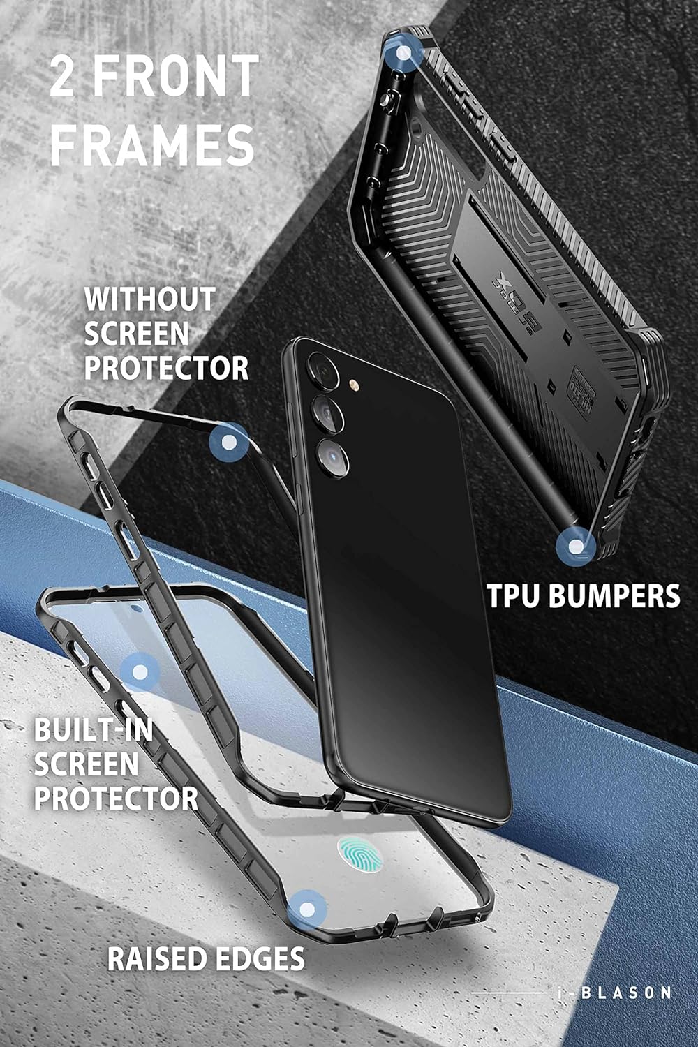 i-Blason Armorbox Series Hülle für Samsung Galaxy S23+ Plus 5G Bumper Case mit 2 Vorderseite (ohne D