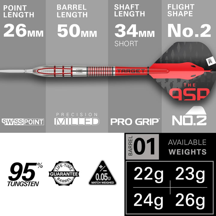 Target Darts Nathan Aspinall Gen 2 95% Wolfram Swiss Point Stahlspitze Dart Satz 23G, 23G