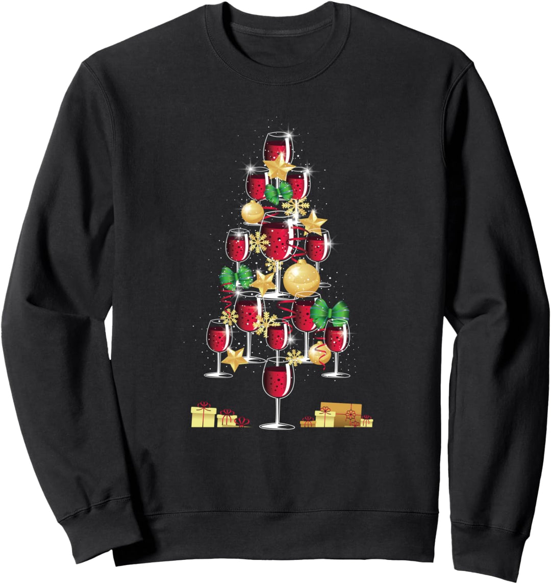 Rotwein Tannenbaum Geschenk Weihnachtsbaum Sweatshirt