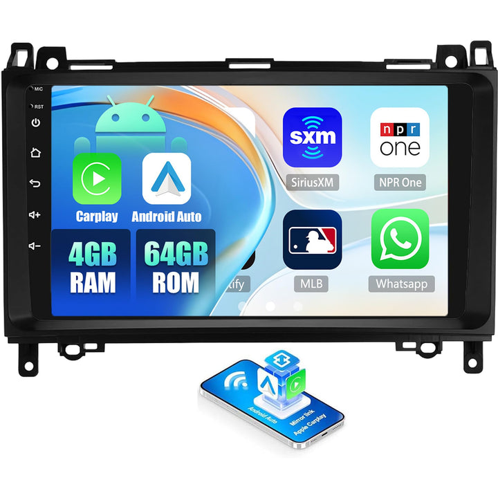CAMECHO [DSP Audio] 8 Core 4+64G Android 13 Autoradio für Mercedes Benz Sprinter W639 W906 AB Klasse
