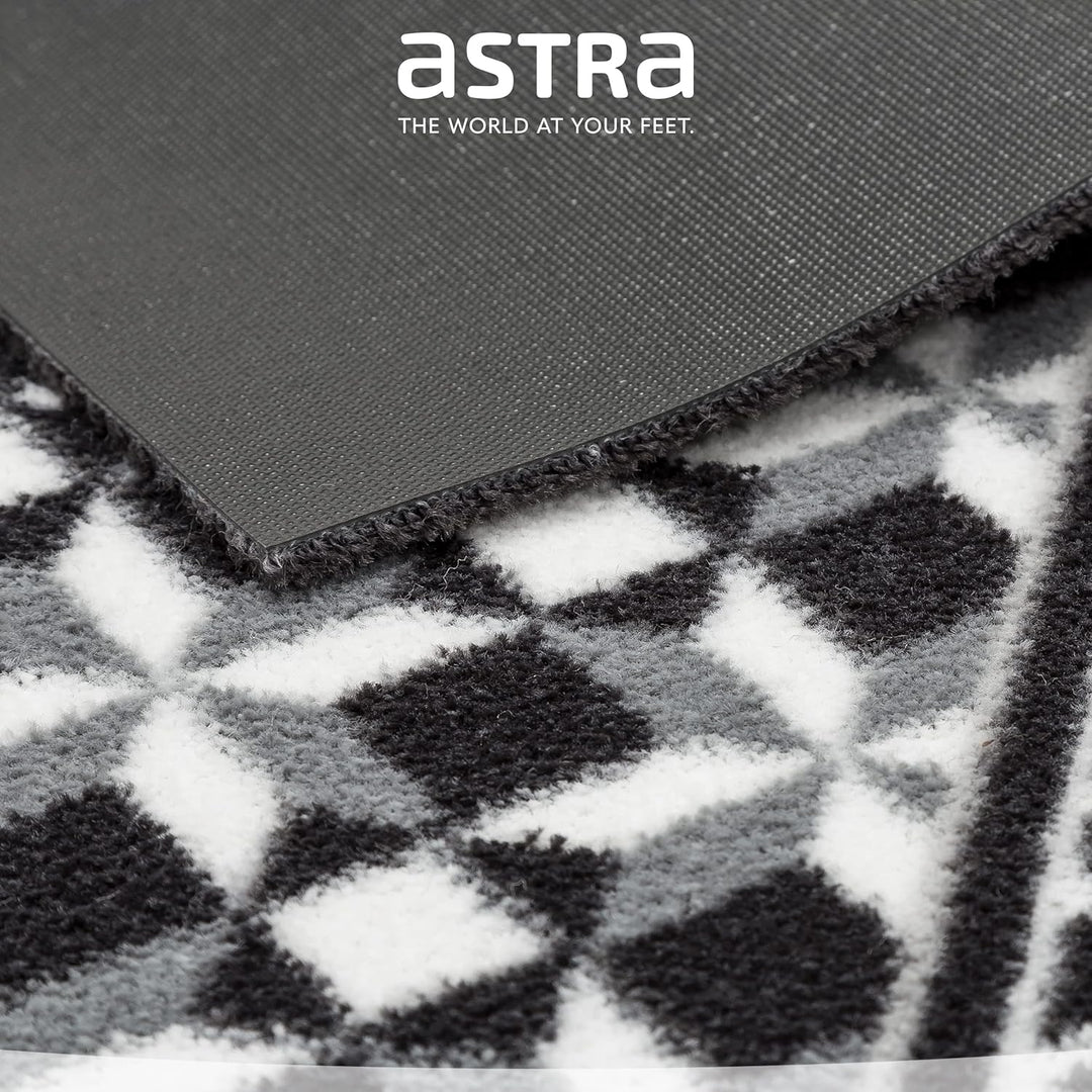 Astra rutschfeste Sauberlaufmatte innen - Fliesen grau 50 x 70 cm - Wohnraum Fussmatte Design - Extr