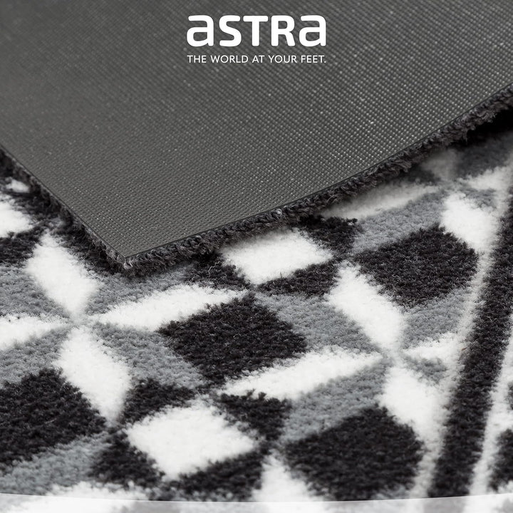 Astra rutschfeste Sauberlaufmatte innen - Fliesen grau 50 x 70 cm - Wohnraum Fussmatte Design - Extr