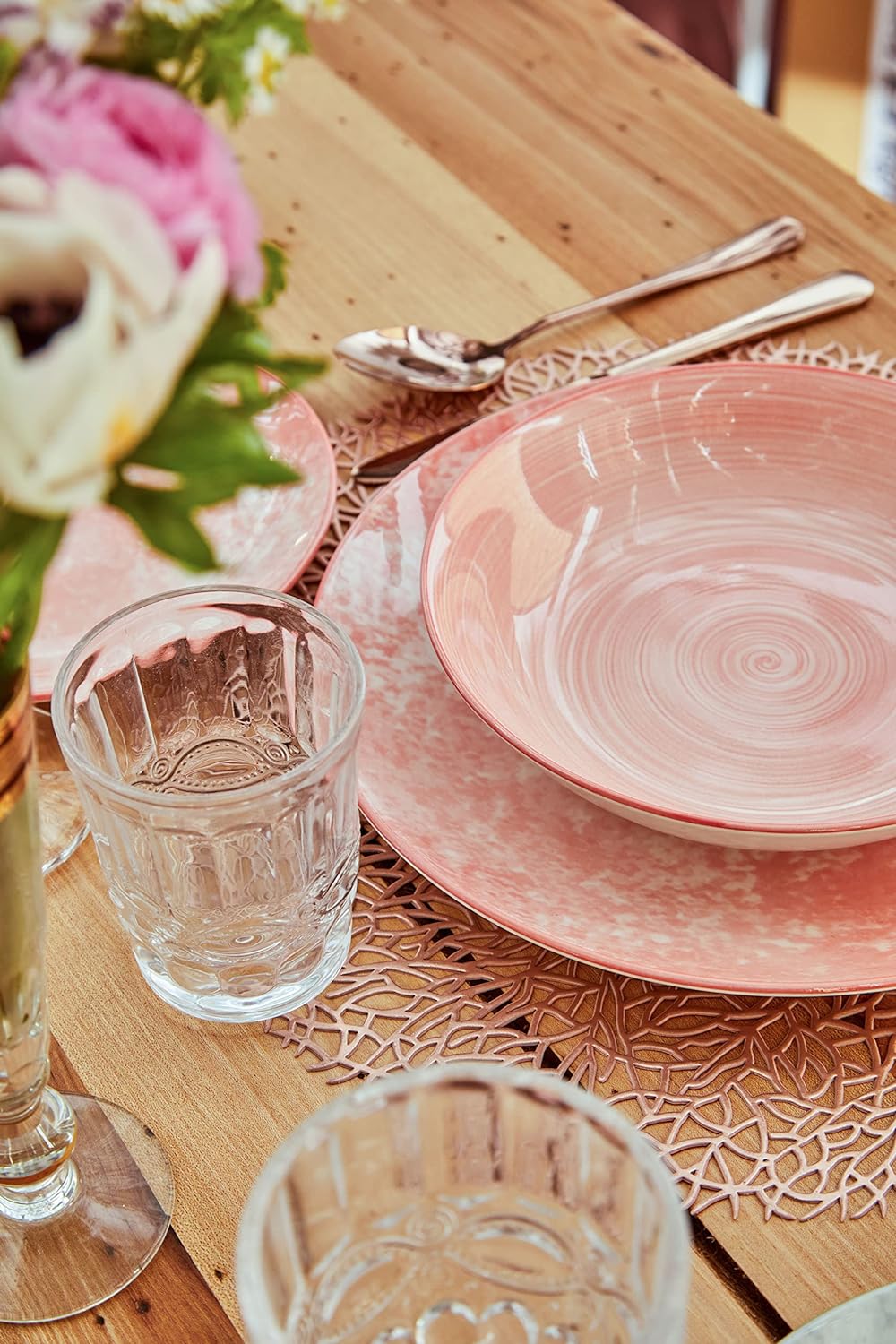 Tognana Petra Tellerservice für 6 Personen, 18 Stück, Porzellan, mehrfarbig