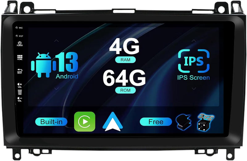 BXLIYER Android 12 IPS Autoradio für W169 W245 B160 B170 B180 B200 W639 Vito Viano W906 Sprinter - E