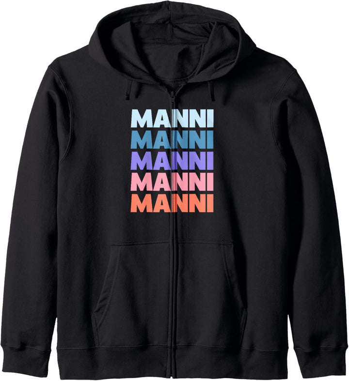 Funny Modern Repeated Text Design Manni Kapuzenjacke
