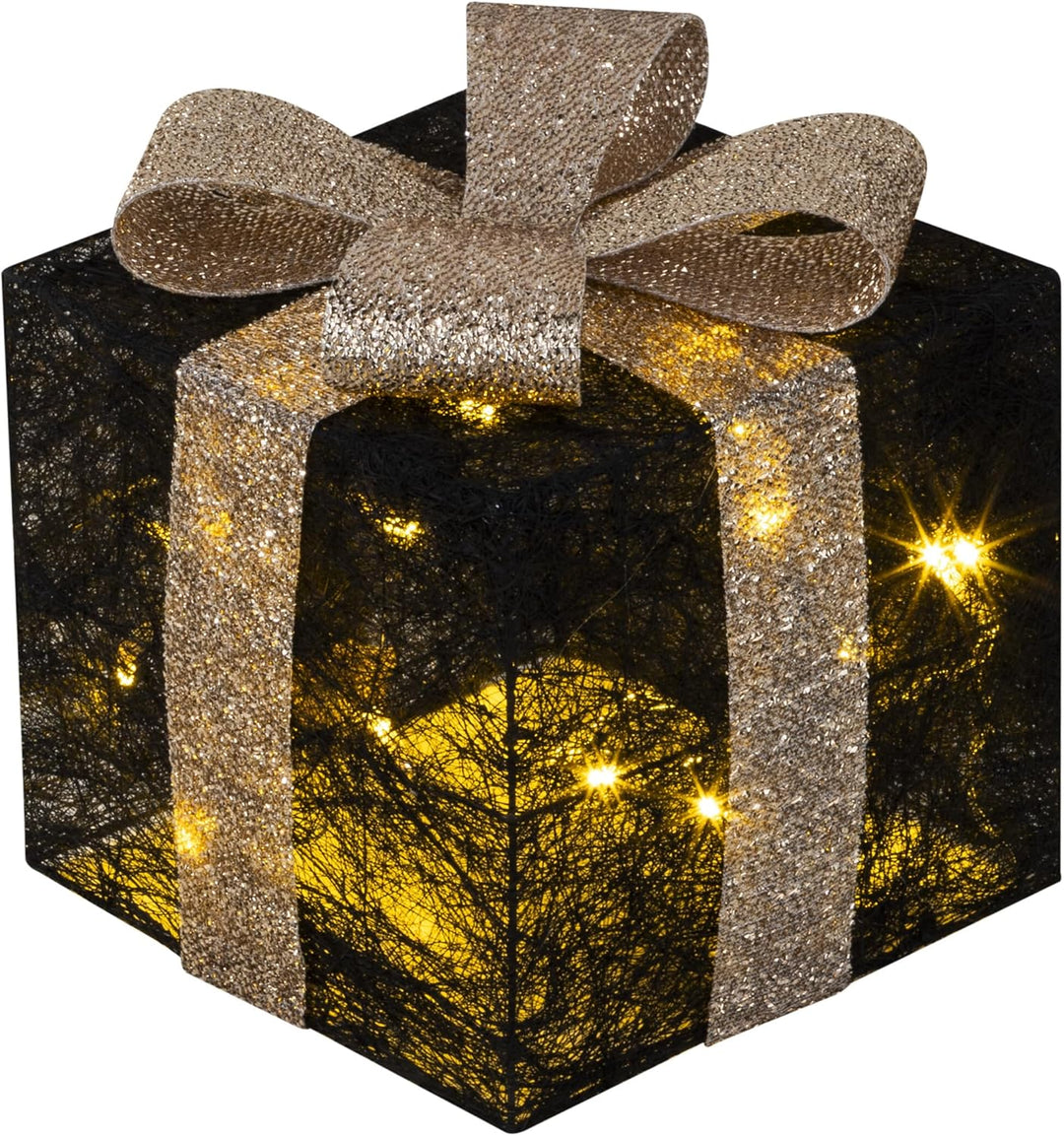 Bambelaa! 3er Led Deko Geschenke Leucht Boxen Timer Weihnachts Dekoration Weihnachtsdeko Beleuchtet