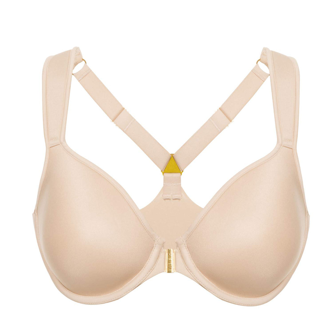 AISILIN Damen Vorderverschluss Racerback BH - Bügel, mit Leicht Gepolsterte 90E Beige, 90E Beige