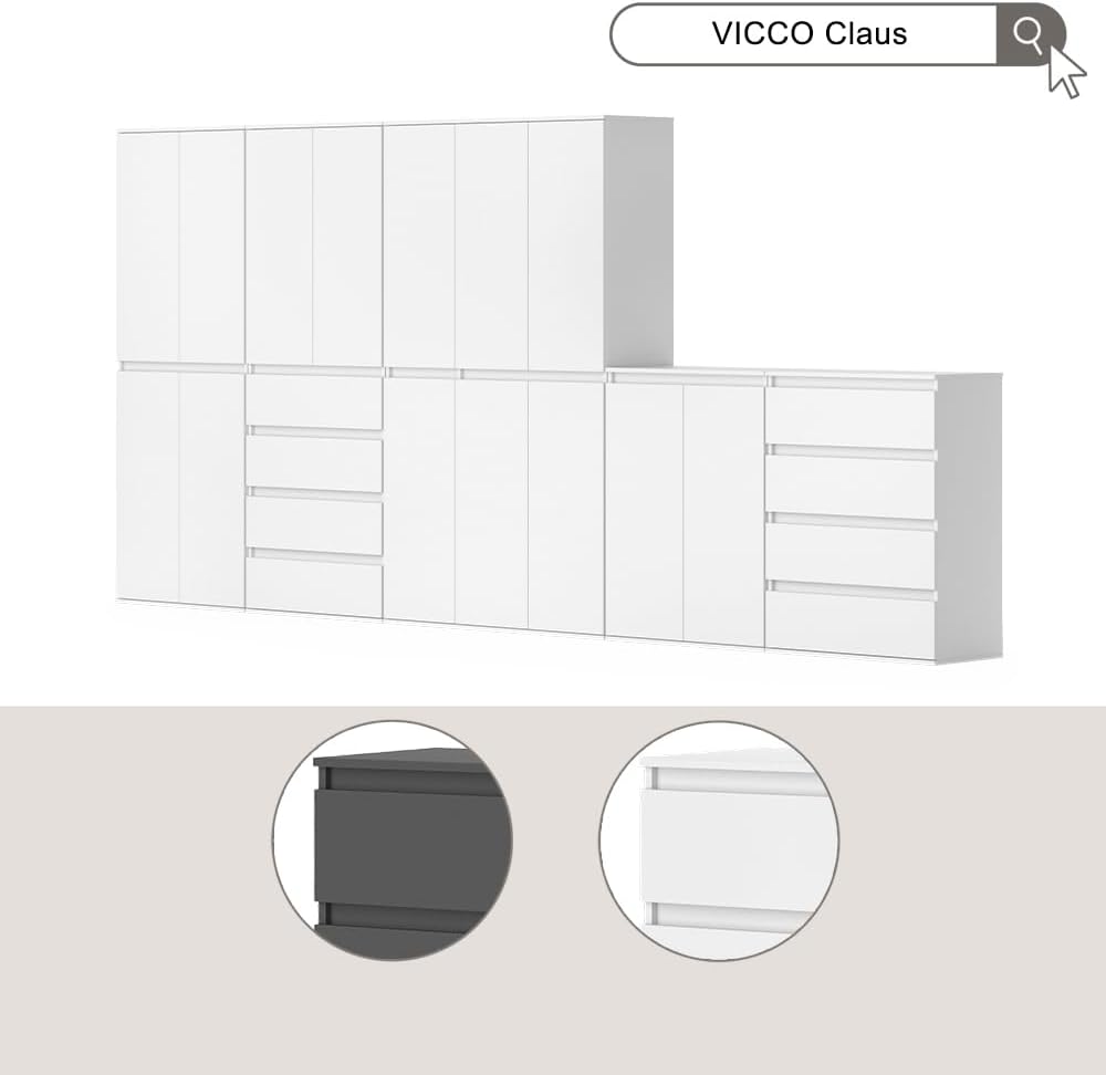 Vicco Einlegeboden Claus, Weiss, 2er Set, Wei&amp;