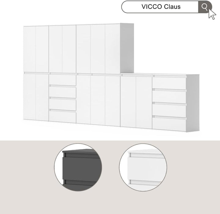 Vicco Einlegeboden Claus, Weiss, 2er Set, Wei&amp;