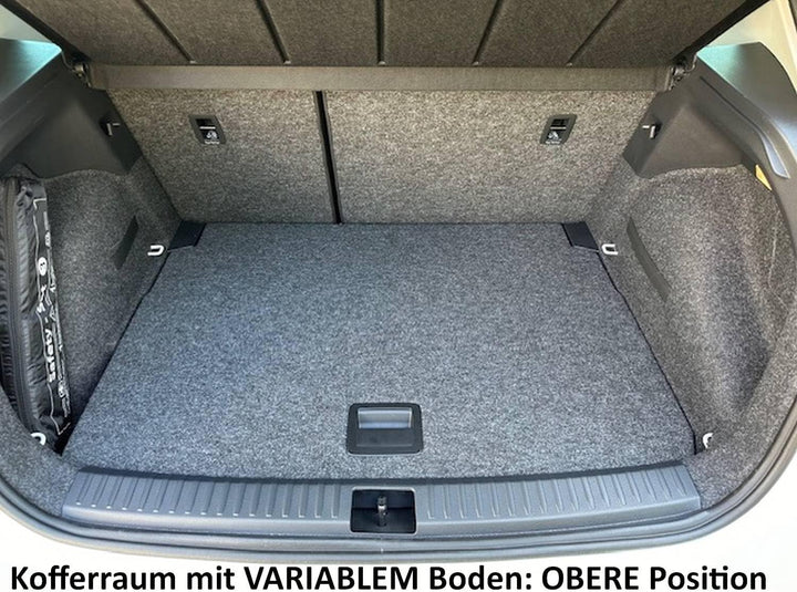 AZUGA Gummi Kofferraumwanne Premium Antirutsch passend für Seat Arona ab 2017 (Variabler Boden Oben)