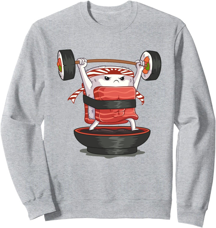 Kawaii Anime Otaku Japanisch Sushi Nigiri Gewichtheben Sweatshirt