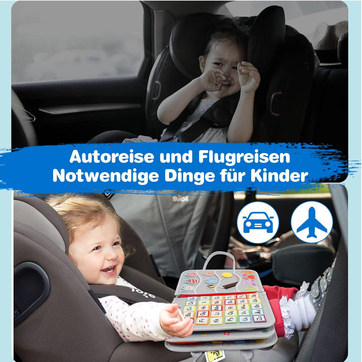 JHkim Montessori Busy Board Deutsch, Baby Spielzeug ab 1 2 3 4 Jahre, Kleinkinder Activity Board, Ge
