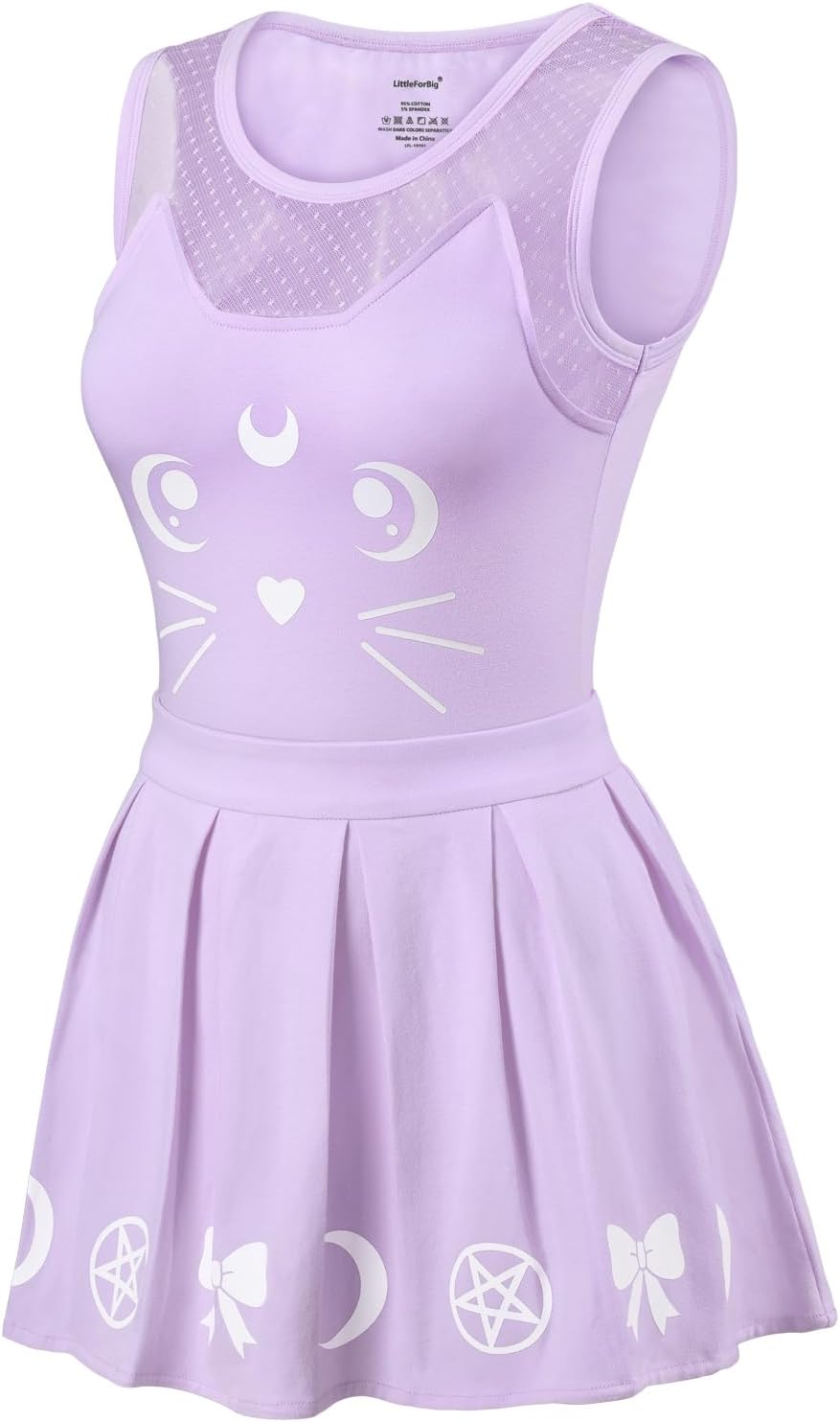 LittleForBig Baumwolle Strampler Onesie Pyjamas Bodysuit - Einteiler Rock Set L Lila, L Lila