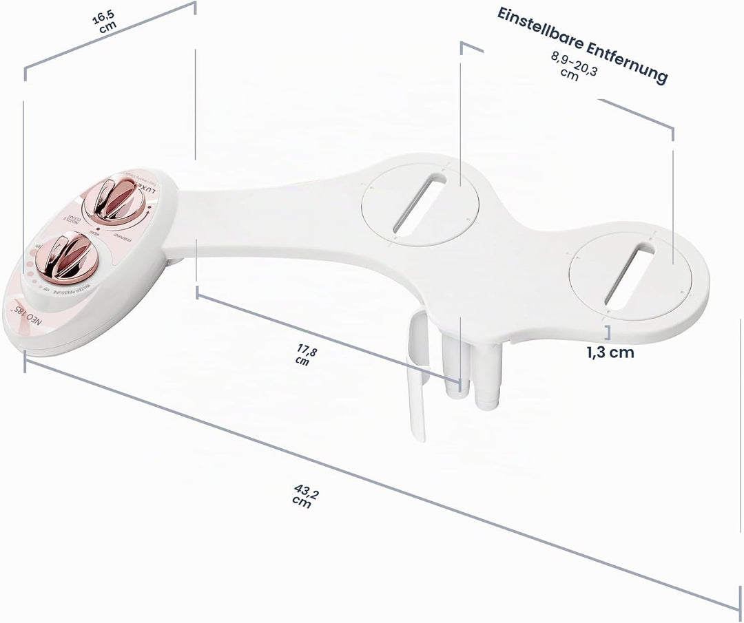 Luxe Bidet NEO 185 - Selbstreinigende, Doppeldüse, nicht elektrischer Bidet-Aufsatz für Toilettensit
