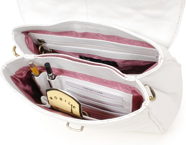 Catwalk Collection Handbags - Gesteppte Leder - Handtasche/Schultasche/Henkeltasche - Handtasche mit